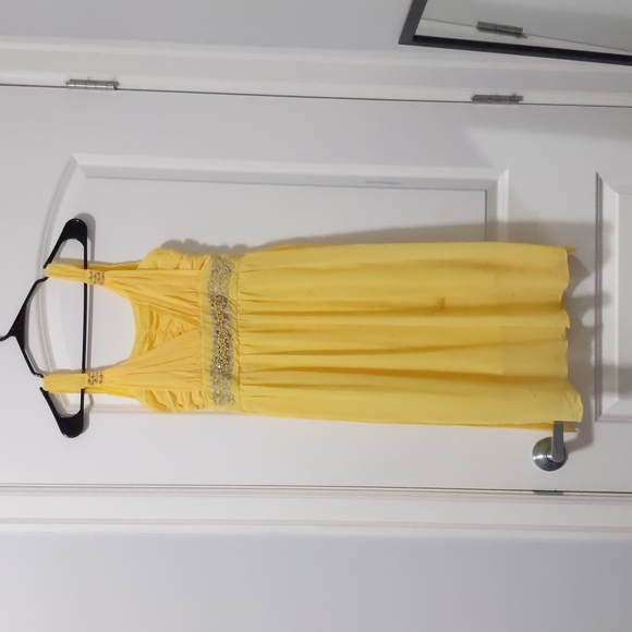 Angela Yellow Sparkle Dress - Picture 1 of 6